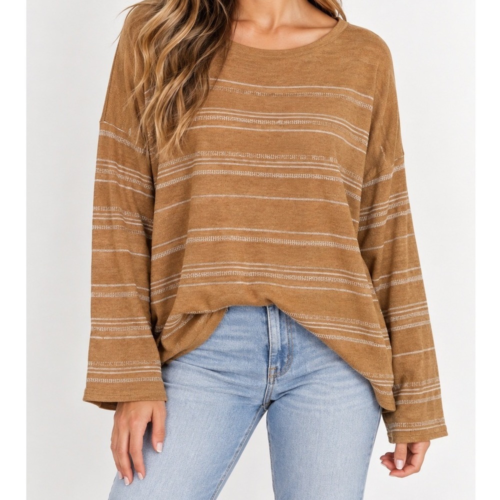 Garnet Hill Linen Striped Sweater Coastal Cottagecore Boho Quiet Luxury Scandi